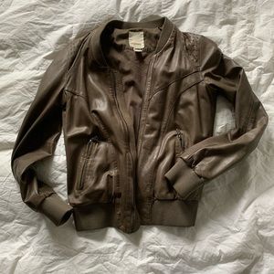 bomber leather coat